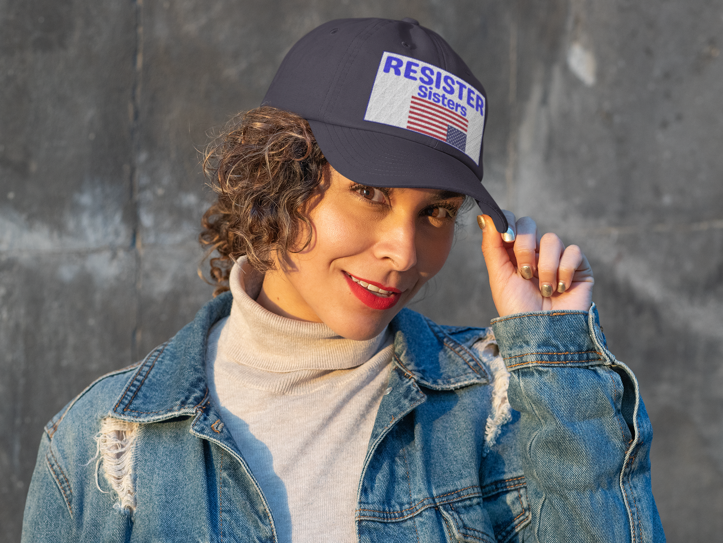Embroidered Resister Sisters Cap - White Box