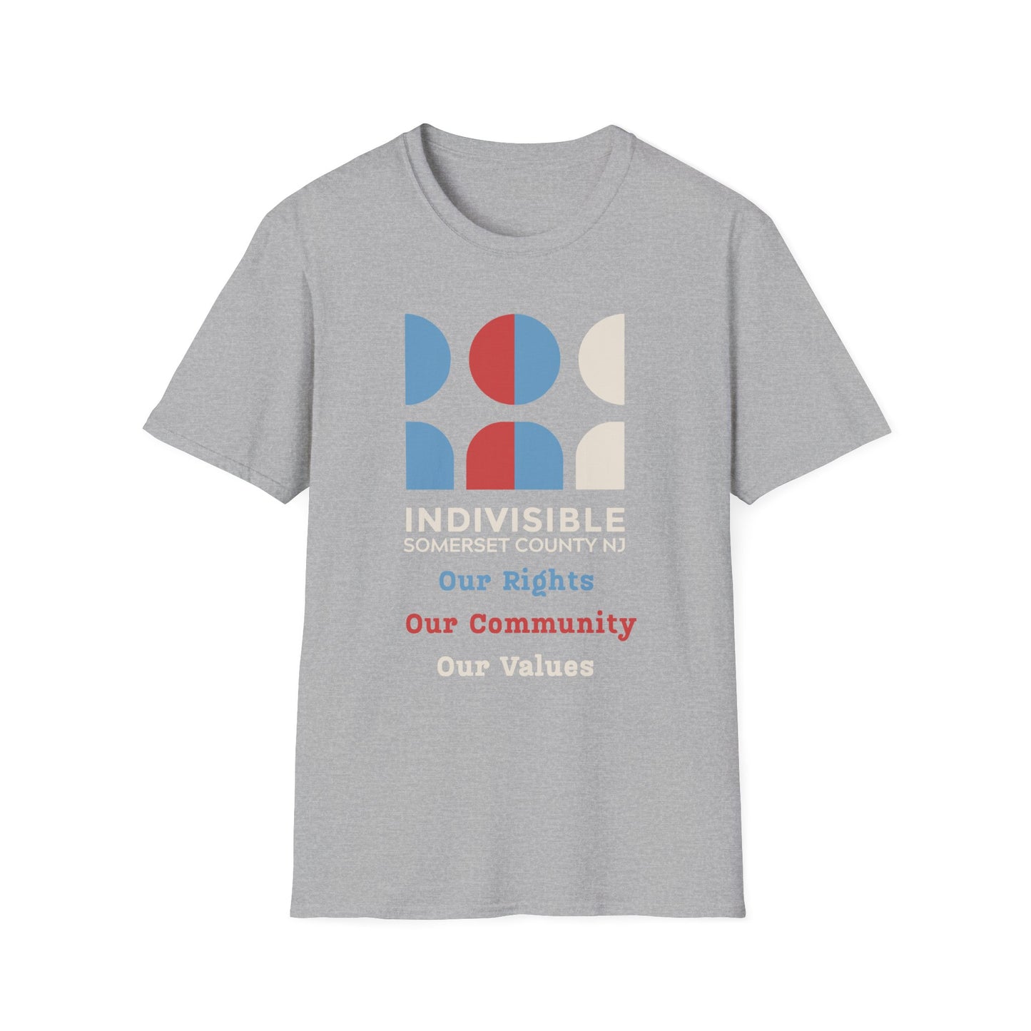 Indivisible Somerset County NJ Unisex T-Shirt - "Our Rights, Our Community, Our Values"