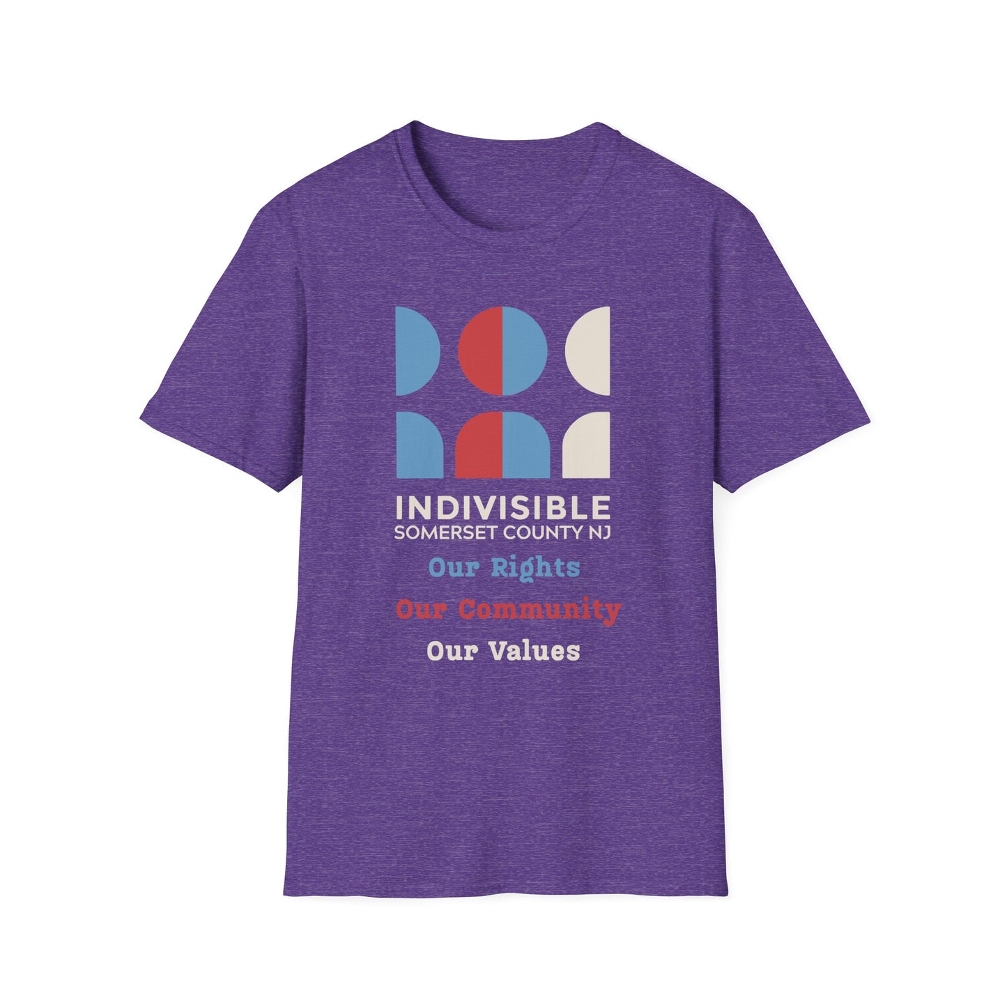 Indivisible Somerset County NJ Unisex T-Shirt - "Our Rights, Our Community, Our Values"