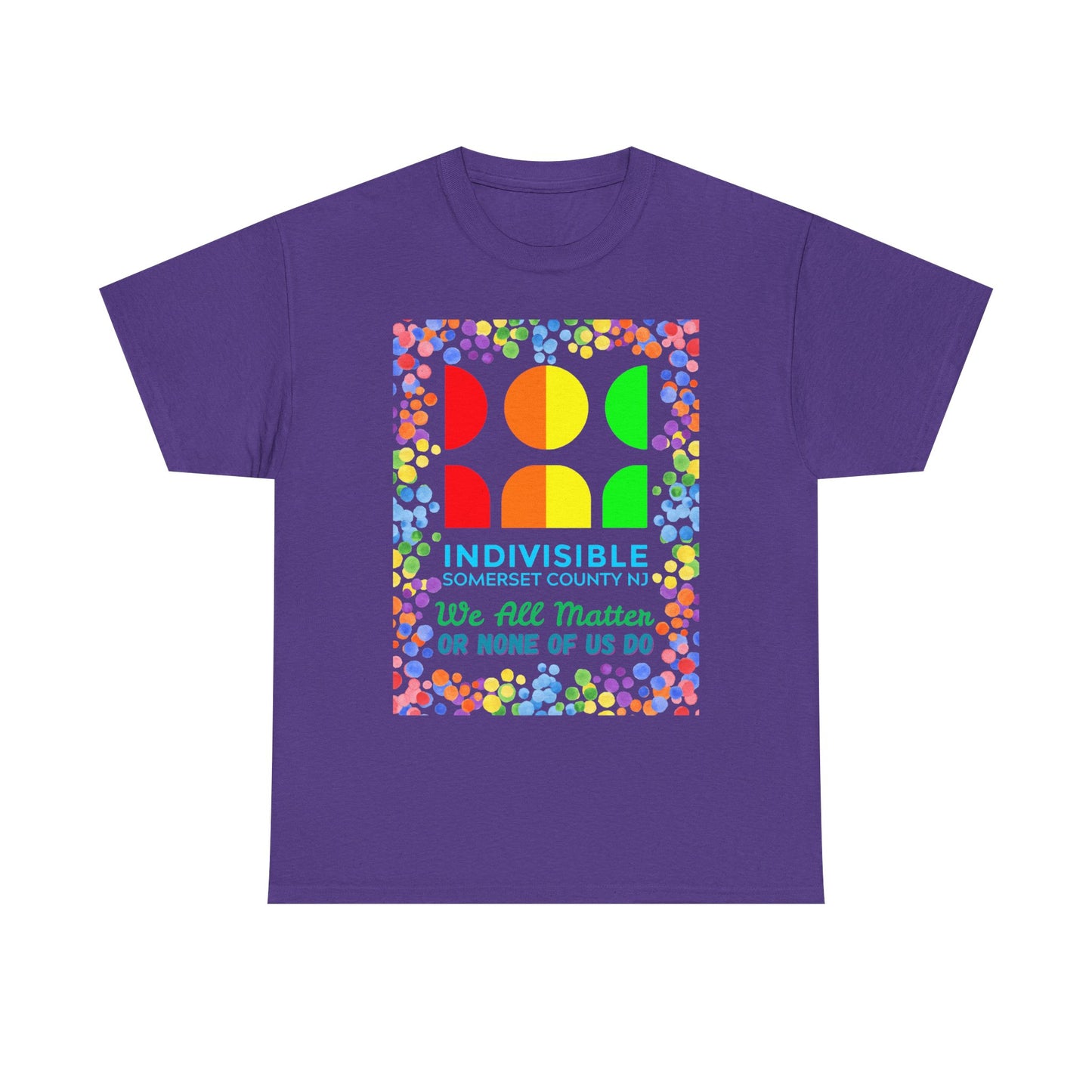 Somerset Indivisible Rainbow Dotted Unisex Heavy Cotton Tee