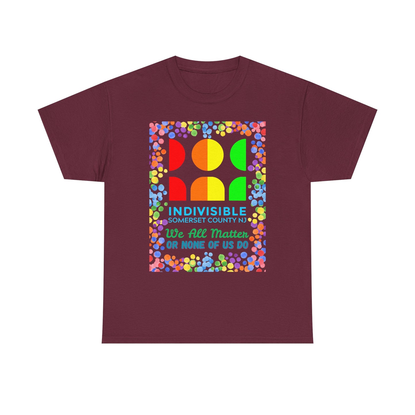 Somerset Indivisible Rainbow Dotted Unisex Heavy Cotton Tee