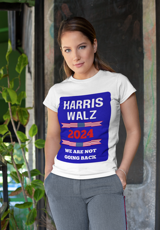 We Are Not Going Back Harris Walz 2024 Unisex Softstyle T-Shirt