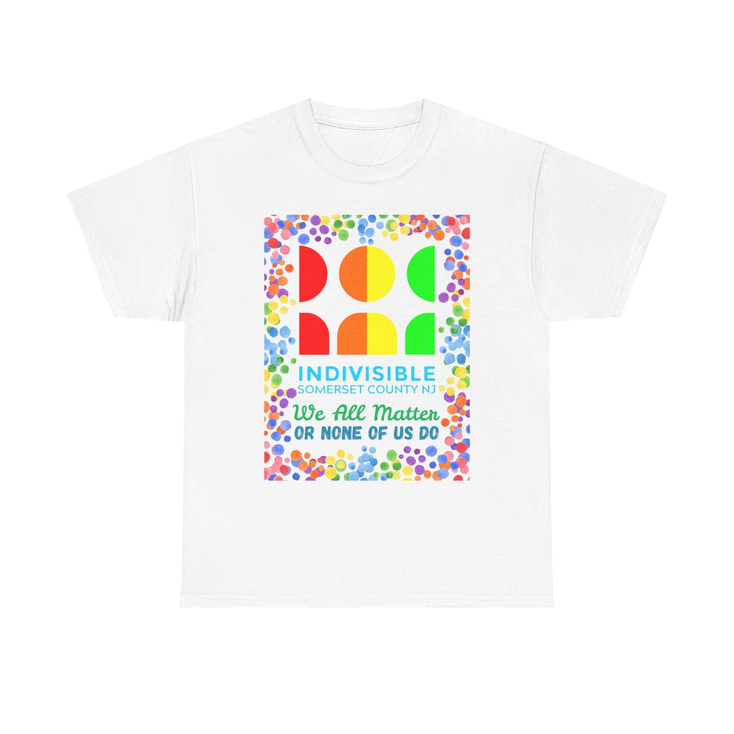 Somerset Indivisible Rainbow Dotted Unisex Heavy Cotton Tee