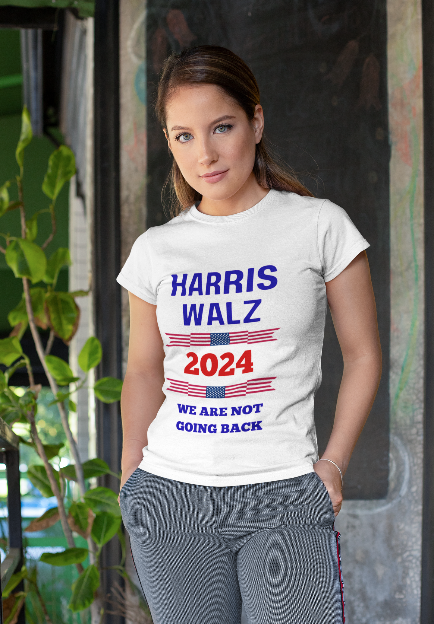 We Are Not Going Back Harris Walz 2024 Unisex Softstyle T-Shirt