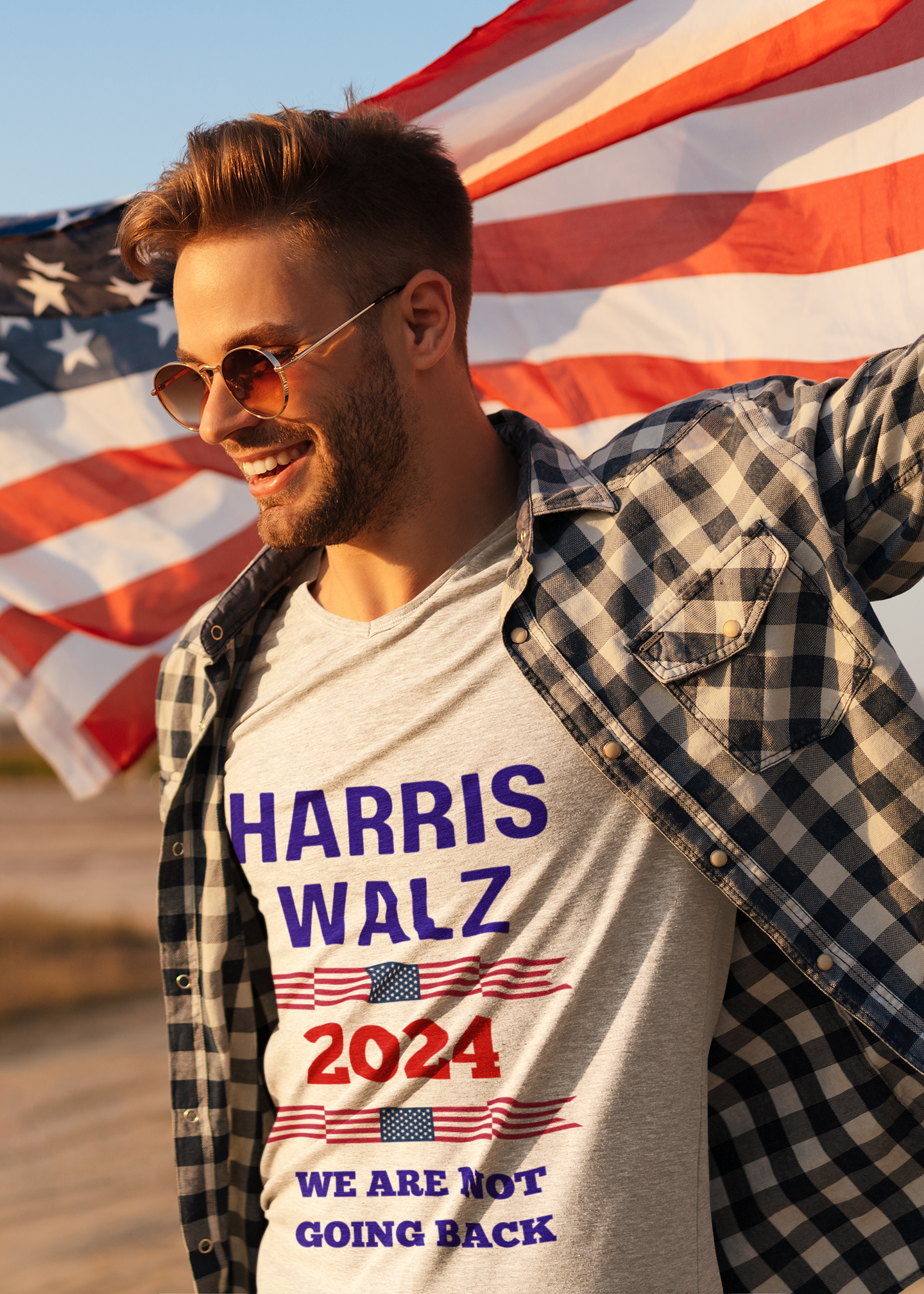 We Are Not Going Back Harris Walz 2024 Unisex Softstyle T-Shirt