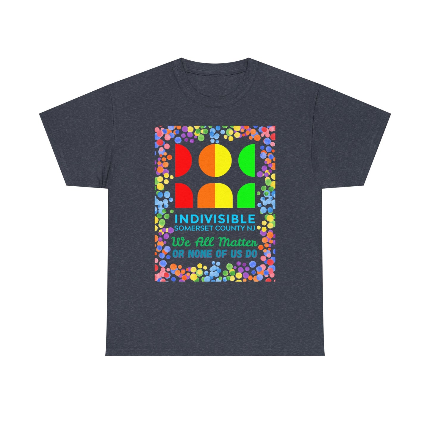 Somerset Indivisible Rainbow Dotted Unisex Heavy Cotton Tee