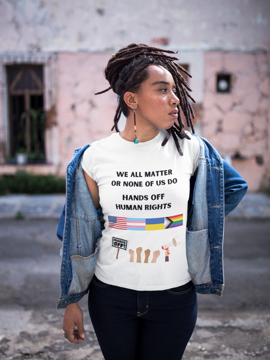 Unisex Softstyle T-Shirt - Human Rights Awareness Tee with Flags & Protest Design