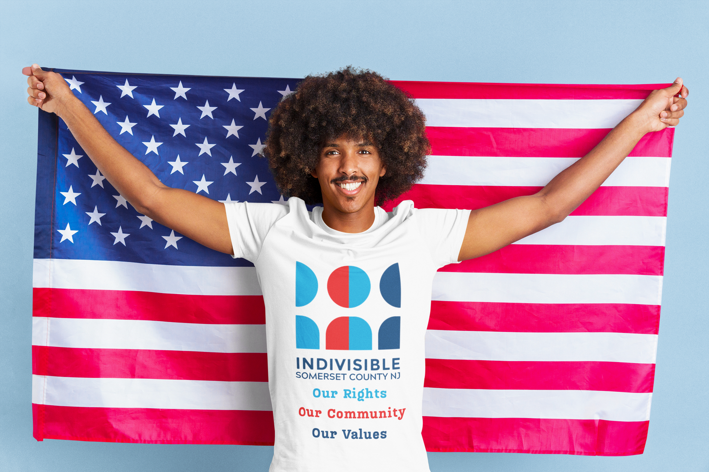 Indivisible Somerset County NJ Unisex T-Shirt - "Our Rights, Our Community, Our Values"