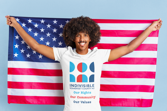 Indivisible Somerset County NJ Unisex T-Shirt - "Our Rights, Our Community, Our Values"