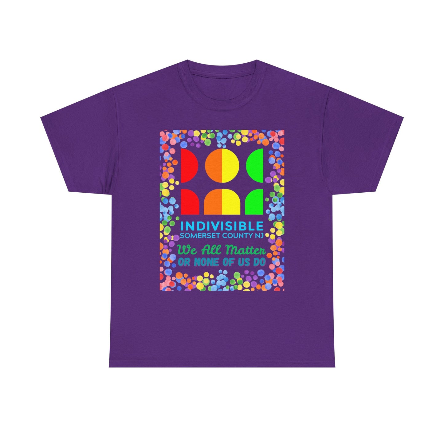 Somerset Indivisible Rainbow Dotted Unisex Heavy Cotton Tee