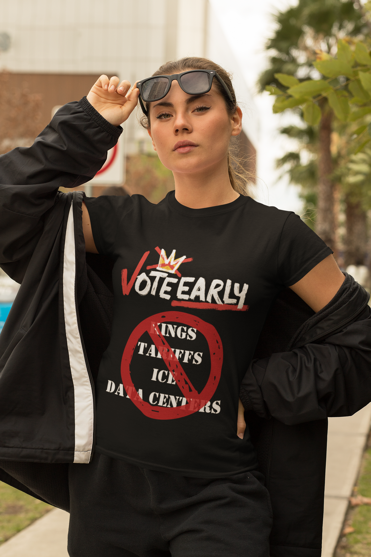 Vote Early No Kings/Tariffs/ICE/Data Centers Unisex Ultra Cotton Tee
